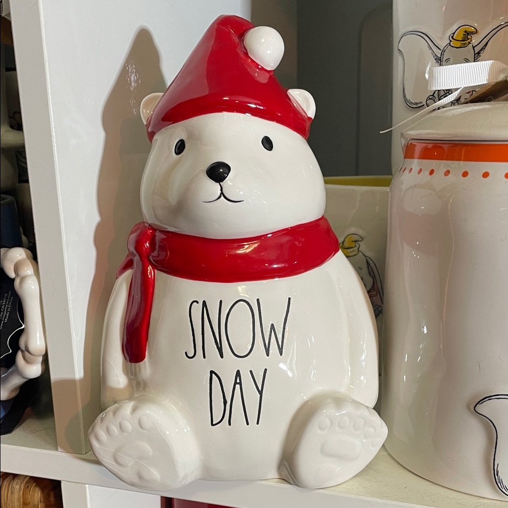 Rae Dunn Snow Day Bear with Red Hat and Scarf